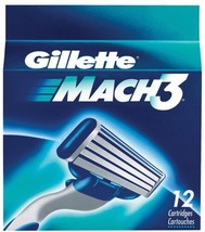 Gillette Mach3 Men&#39;s Razor Blades, 12 Blade Refills - £19.15 GBP