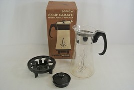 Pyrex 8-Cup Carafe w/ Candle Warmer &amp; Original Box 8008CW Vintage Pyrexware - £26.49 GBP