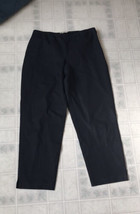 Eileen Fisher Polished Cotton Blend Pants Pull On Crop Stretch Black Siz... - $53.75