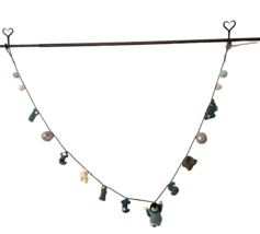 Christmas Garland Felt Puffed LET IT SNOW w Penguin Pom Poms White Blue - £16.14 GBP