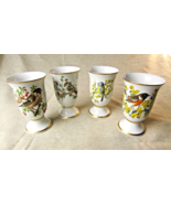 4 Song Birds Of Europe Small Porcelaine Limited Edition Vases - $588.41 MXN