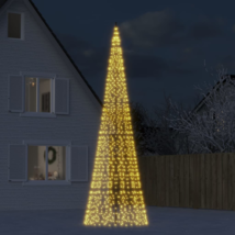 Christmas Tree Light on Flagpole 1534 LEDs Warm White 196.9&quot; - £99.41 GBP