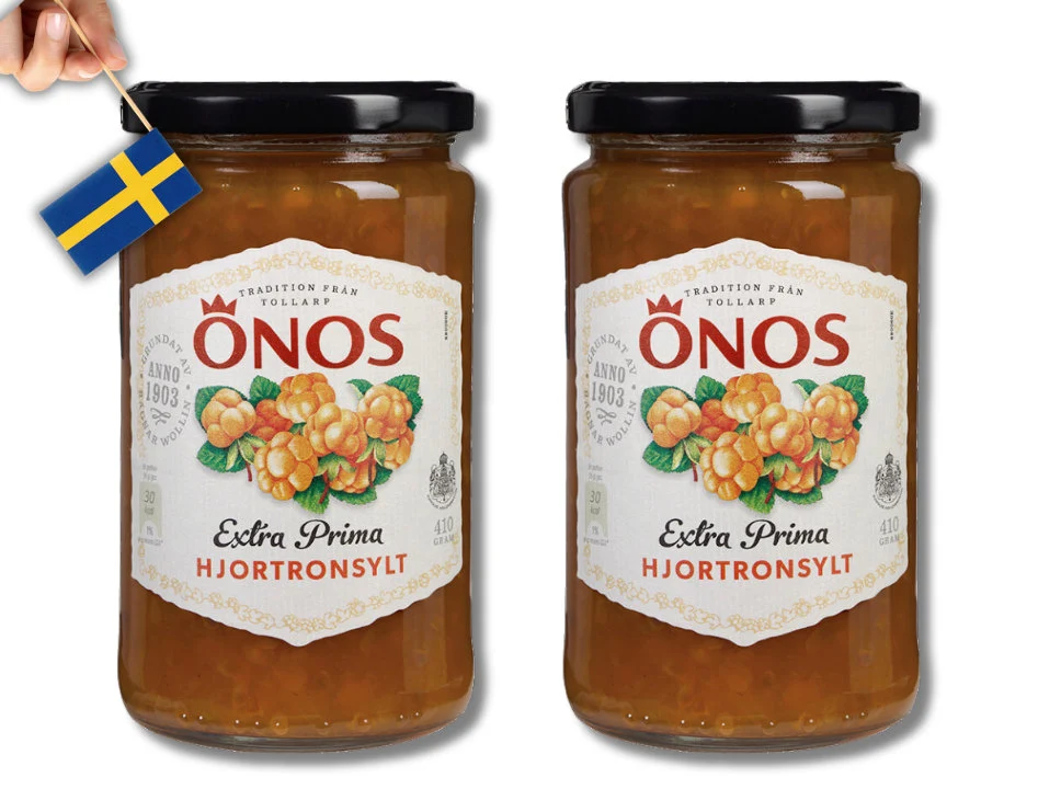 2 jars Swedish Cloudberry Jam 400g-14oz, Swedish Food, Önos hjortronsylt - $52.90