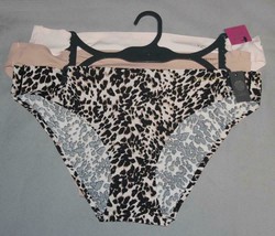 3 Vince Camuto Leopard Cheetah Beige Nude No Show Bikini Panties Wm&#39;s NW... - $23.19