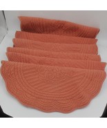 Set Of 6 Placemats Blanc Marcio Shabby Chic Round Scalloped Terra Cotta - $483.16 MXN