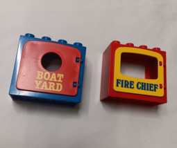 Vintage Lego Duplo Boat Yard and Fire Chief Window/House Lot of 2 - £4.63 GBP