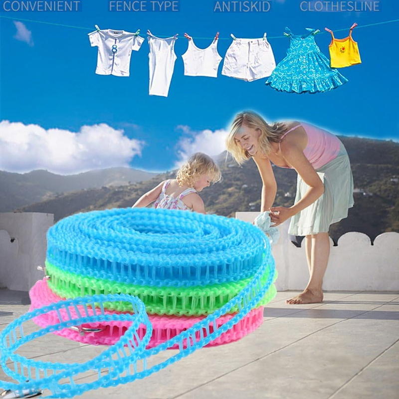 2 Pack Nylon Clothesline Windproof Clothes Drying Rope Travel Clothes Line Porta Item image 7