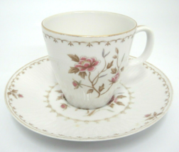Sango Montaigne Cup and Saucer Pink Flowers Gilded Edge - £3.68 GBP
