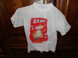 Vintage White Zeus The Big Wheel T-shirt Cotton Comic Funny - £23.33 GBP