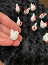*~10~Piece, White Chicken, Resin Charms!~ DIY Jewelry Making~ !!! - £8.74 GBP