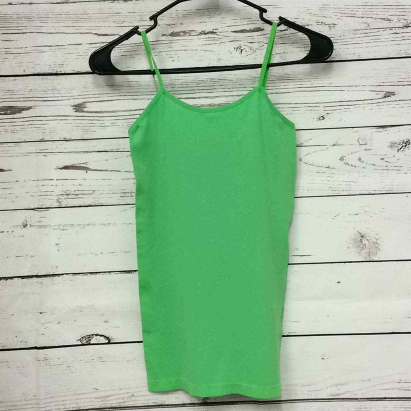 F &amp; F kelly green seamless spaghetti strap tank - $12.61