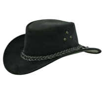 Australian Western Style Bush Cowboy Real Suede Leather Hat for Men Outback - £35.01 GBP+