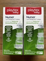 2 Playtex Baby Nurser w/ Drop Ins Liners 4 Oz Bottle, 5 Disposable Liners New - £23.84 GBP