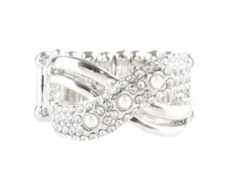 Paparazzi Onstage Opulence White Ring - New - $4.50