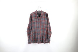 Woolrich Mens Size XL Faded Double Pocket Collared Flannel Button Shirt Plaid - £23.70 GBP