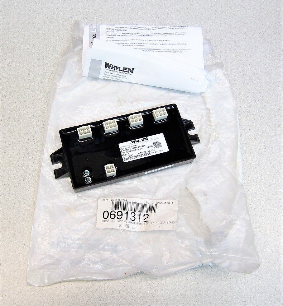 Whelen Universal 01-026A418-00 LED Hideaway 4 Outlet Lamp Driver New - $87.28
