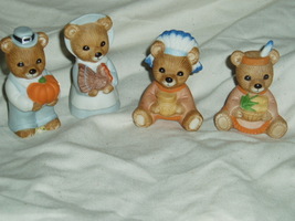 Vintage Homco  Thanksgiving Bears 5312 Home Interiors &amp; Gifts  - £11.73 GBP