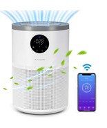 Smart Air Purifier for Home Bedroom, Air Purifier Wireless Portable, Air Cleaner - £62.94 GBP
