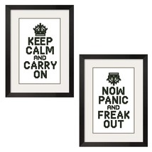 2 PATTERNS - KEEP CALM AND NOW PANIC CROSS STITCH PATTERNS -155 - $2.75