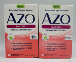 (Pack of 2) Azo Promotes Vaginal Balance - 30 Vaginal Suppositories Exp 5/25+ - £15.10 GBP