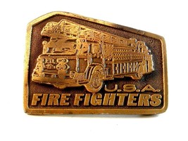Vintage U.S.A. Fire Fighters Belt Buckle - $24.74