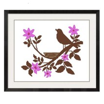 BIRD WITH NEST CROSS STITCH PATTERN -644 - £2.20 GBP