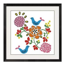 BIRDS AND FLOWERS CROSS STITCH PATTERN -243 - £2.15 GBP