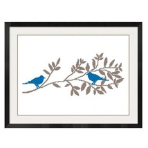 Birds On A Tree Branch Cross Stitch Pattern  649 - $2.75