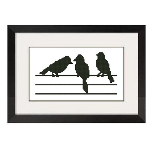 Primary image for BIRDS ON A WIRE CROSS STITCH PATTERN -165