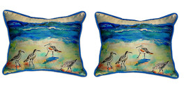 Pair of Betsy Drake Betsy’s Sandpipers Large Pillows 16 Inch x 20 Inch - £71.21 GBP