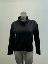 Reebok Women&#39;s Turtleneck Sweatshirt Size Medium Black Long Sleeve Polye... - $11.87