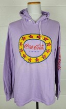 Vintage Coca Cola Clothes USA Purple Long Sleeve Cotton Hoodie Sweatshirt L-XL - £18.69 GBP
