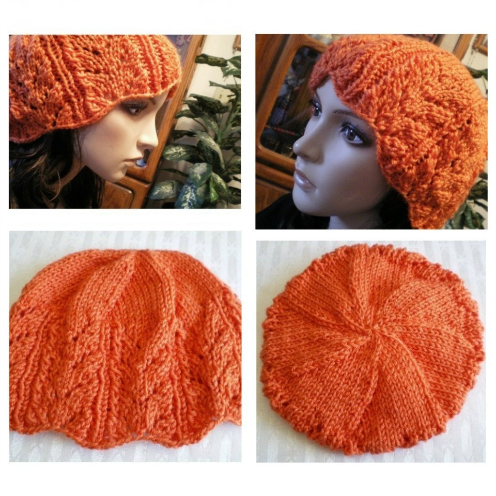 LACEY KNIT HAT OR CHEMO CAP PATTERN -041A - £2.15 GBP