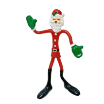Vintage Amscan 1979 Bendable Christmas Santa Claus Rubber Toy 5.5&quot; Hong ... - $10.87