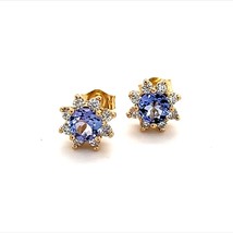 Natural Sapphire Diamond Earrings 14k Gold 1.0 TCW Certified $2,490 210747 - £696.90 GBP