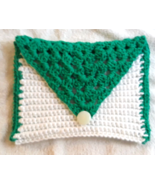 HANDMADE Crochet Green and White Clutch Acrylic - $463.35 MXN