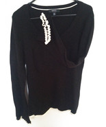 Isaac Mizrahi Ruffled Sleeve Knit Sweater L - £17.31 GBP