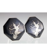 Gorgeous Sterling Silver Niello Men&#39;s Octagonal Cufflink Pair 18.7grams - $286.35 CAD