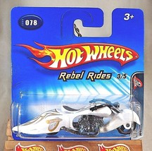 2005 Hot Wheels #78 Rebel Rides 3/5 W-OOZIE White w/Black MC3 Spokes Short Card  - $7.80