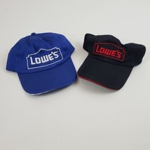 (2) Lowe&#39;s Home Improvement Hats Blue, Black Embroidered Logo Twill Adju... - £14.32 GBP