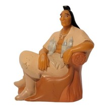 Disney Pocahontas 3.5&quot; Powhatan Indian Chief Sitting on Log PVC Toy Figure VTG - £5.58 GBP