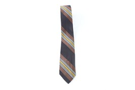 Vintage 60s 70s Rockabilly Striped Color Block School Neck Tie Dress Tie Wedding - £19.74 GBP