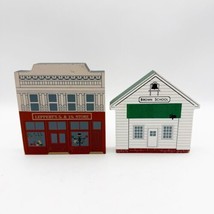 Lot Of 2 Vintage 80’s &amp; 90’s Cat’s Meow Wooden School Store Signed Faline - $19.99