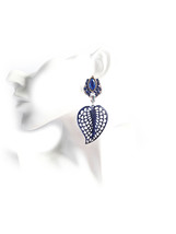 Blue leaf earrings teal blue earrings blue dangle earrings   1  thumb200
