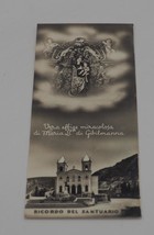 Vintage Ricordo Del Santuario Italian Prayer Card 1937 - $29.18