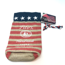 Tito&#39;s Vodka American Flag Embroidered Burlap Drawstring NWT Collectible... - £10.04 GBP