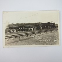 Real Photo Postcard RPPC Northern Pacific Train Mandan North Dakota UNPOSTED - £29.89 GBP