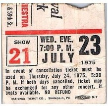 Chaud Tuna Ticket Stub Juillet 7 1975 Central Park New York Ny - £40.63 GBP
