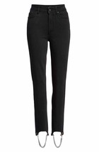 Paige Transcend Hoxton High Waist Chain Stirrup Ankle Peg Jeans Black ( 27 )  - £118.40 GBP