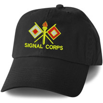 ARMY SIGNAL CORPS  EMBROIDERED MILITARY BLACK HAT CAP - £29.22 GBP
